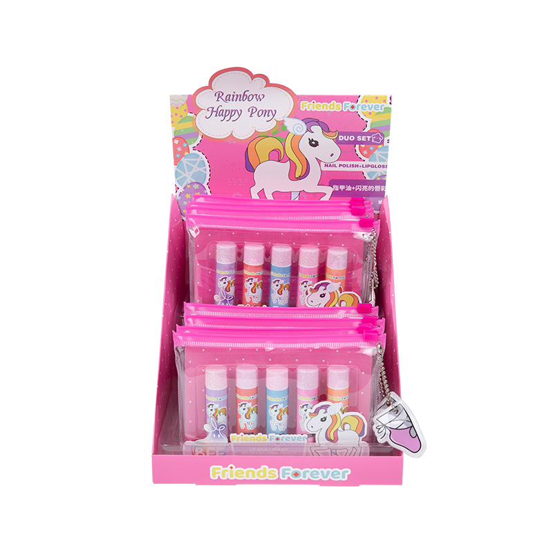 5 pçs/bolsa kit de brilho labial infantil conjunto de maquiagem para lábios menina